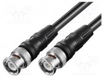 BNC-050-1.0 - Cable, 1m, BNC male,both sides, shielded twofold, PVC, black, 50