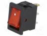 RSSM101A2C2RD - ROCKER, SPST, Pos  2, ON-OFF, 3A/250VAC, red, neon lamp, 35m
