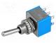 Switch  toggle, Pos  2, DPDT, ON-ON, 3A/250VAC, Leads  for soldering