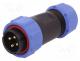 Connector  circular, plug, male, PIN  4, IP68, SP21, 4.5÷7mm, 30A