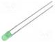 LED, green, 3mm, 8÷32mcd, 60, Front  convex, 2.2÷2.5VDC