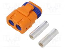 Connector  DC supply, plug, female, LFB50, 98A, 600V, PIN  2, IP67