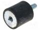 DVA2-15-15-M4 - Vibration damper, M4, Ø  15mm, rubber, L  15mm, Thread len  10mm