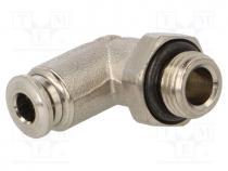 Push-in fitting, angled, -0.99÷20bar, nickel plated brass