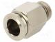 Push-in fitting, straight, -0.99÷20bar, nickel plated brass