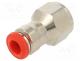 Push-in fitting, straight, -0.99÷20bar, nickel plated brass