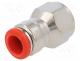 Push-in fitting, straight, -0.99÷20bar, nickel plated brass