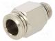 Push-in fitting, straight, -0.99÷20bar, nickel plated brass