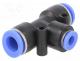 Push-in fitting, reductive,T-tap splitter, -0.95÷15bar, PBT