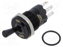 7116B1-1124124VA - Switch  toggle, Pos  2, SPDT, ON-ON, 5A/250VAC, -40÷85C, IP67, brass