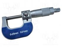 Micrometer, Range  0÷25mm, bag