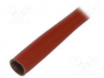 SCS4KV-12.0-RB-10 - Insulating tube, fiberglass, brick red, -60÷250C, Øint  12mm