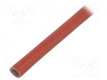 SCS4KV-6.0-RB-10 - Insulating tube, fiberglass, brick red, -60÷250C, Øint  6mm