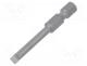Screwdriver bit, slot, 4x0.8mm, 1/4", Overall len  50mm