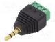 Adapter, Jack 3.5mm 3pin plug,terminal block, plug, stereo