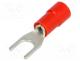 Tip  fork, M4, Ø  4.2mm, 0.25÷1.5mm2, crimped, for cable, insulated
