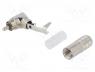 Connector  RCA, plug, male, angled 90, soldering, silver, 7.36mm