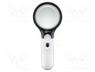 Mobile lamps with magnifier - Hand magnifier, Lens  Ø22mm,Ø75mm, Illumin  LED, white, 10000K