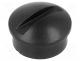 Knob, miniature, plastic, Øshaft  6mm, Ø12x3mm, black, push-in