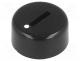 Knob, miniature, plastic, Øshaft  6mm, Ø12x4.5mm, black, push-in