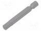 Screwdriver bit, hex key, HEX 6mm, 1/4\", Overall len  50mm
