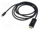 Cable, HDMI plug,USB C plug, PVC, HDCP 2.2,HDMI 2.0,USB 3.1