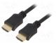 Cable, HDMI plug,both sides, PVC, HDMI 2.0, 1m, black, 30AWG