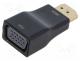Adapter, HDMI plug,VGA female, Full HD 1080p, black, ABS, black