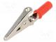 Crocodile clip, red, Grip capac  max.14mm, Socket size  4mm
