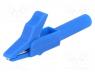 Crocodile clip, 15A, blue, Grip capac  max.12mm, Socket size  4mm