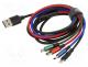 Cable, High Speed,USB 2.0, 1.2m, black, textile, 3.5A
