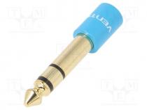 VAB-S01-L - Adapter, Jack 3.5mm socket,Jack 6,3mm 3pin plug