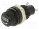 Fuse holder, 5x20mm, 10A, 250VAC, on panel, UL94V-2, phenolic