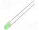 OSG5TA3Z74A - LED, green, 3mm, 750÷1120mcd, 70�, Front  convex, 2.8÷3.6VDC