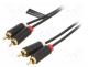 Cable, RCA plug x2,both sides, 1m, Plating  gold-plated, black