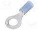 Tip  ring, M6, 1÷2.5mm2, crimped, insulated, tinned, blue, copper