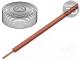 Wire, LiY, stranded, Cu, 0.25mm2, PVC, red, 100V, 10m, Class  5