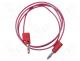 Test lead, 5A, banana plug 4mm,both sides, Urated  300V, Len  1.2m