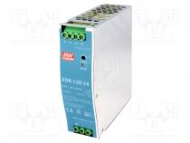 Power supply  switching, for DIN rail, 120W, 24VDC, 5A, 90÷264VAC