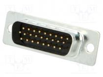 Connector  D-Sub HD, PIN  26, plug, male, for cable, straight, black
