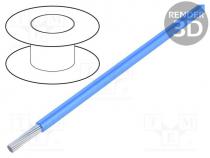 Wire, stranded, Cu, 12AWG, PVC, blue, 600V, CPR  no classification