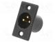 NTR-NC3MP-B - Connector  XLR, socket, male, PIN  3, straight, soldering, black, 16A