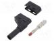 Laboratory connector  4mm banana, plug, 24A, 1kVDC, black