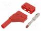 Laboratory connector  4mm banana, plug, 24A, 1kVDC, red, 934098101