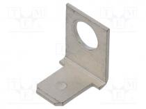 Terminal  flat, male, screw, brass, tinned, 12mm, angled, FASTON