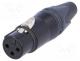 Connector  XLR, plug, female, XX, 16A, PIN  3, straight, for cable
