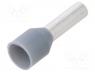 BM00706 - Tip  bootlace ferrule, insulated, copper, 2.5mm2, 8mm, tinned, grey