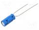 Capacitor  electrolytic, THT, 1uF, 63VDC, Pitch  2mm, �20%, 2000h