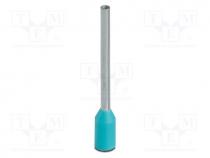 AI0.34-12TQ - Tip  bootlace ferrule, insulated, copper, 0.34mm2, Bit len  12mm