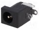 Connector  DC supply, socket, male, 5A, angled 90�, soldering